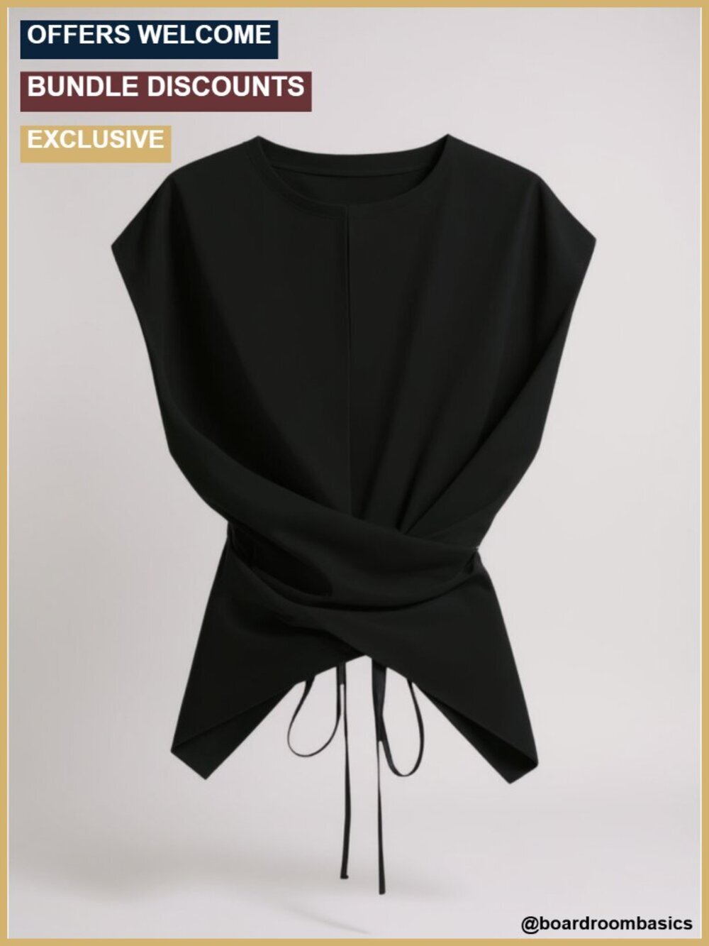 Lace Wrap Top Cap Sleeve Tie Back Asymmetrical Tops
